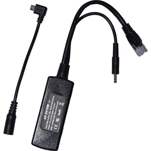 5V 10W PoE Splitter with Micro USB cable for 5V device, charging for mobile phone or 5V Non-POE function Camera