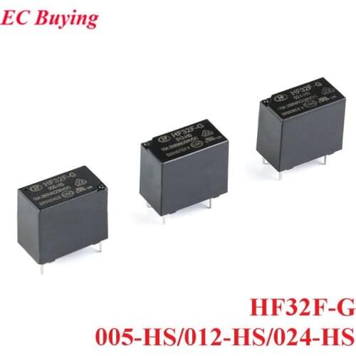 5PCS/lot 5V 12V 24V Power Relay HF32F-G JZC-32F-005-HS JZC-32F-012-HS JZC-32F-024-HS 10A 250VAC 4PIN