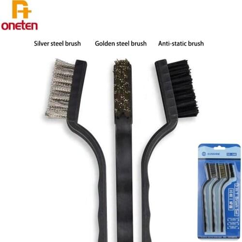 SUNSHINE Repair Motherboard Brush Gold / Silver / Anti-static 3in1 Brush Cleaning Fine Brush Repair Soft Brush Tools