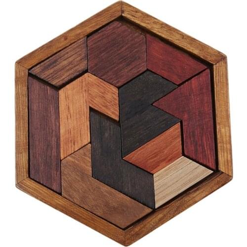 Tangram/Jigsaw Board Wood Geometric Shape Puzzle Kids Puzzles Wooden Toys Children Educational Toys Wood 3D Puzzles Gifts