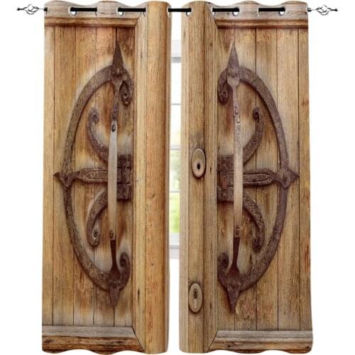 Vintage Wooden Door Doorway Luxury Home Curtains Modern Home Supplies Living Room Bedroom Custom Curtains