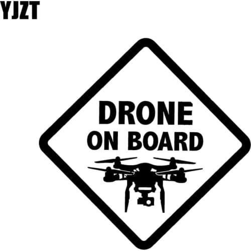 YJZT 14.6CM*14.6CM DRONE ON BOARD UAV Vinyl Decal Car Sticker Black/Silver C3-0156