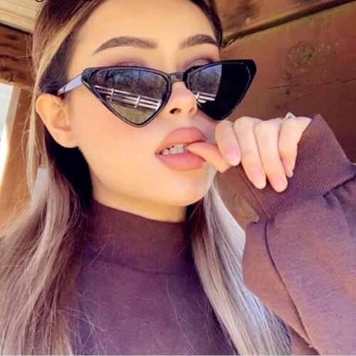 HKNA 2021 Cat Eye Sunglasses Women Luxury Brand Sun Glasses Women Classic Triangle Glasses Retro Candy Colors Gafas De Sol Mujer