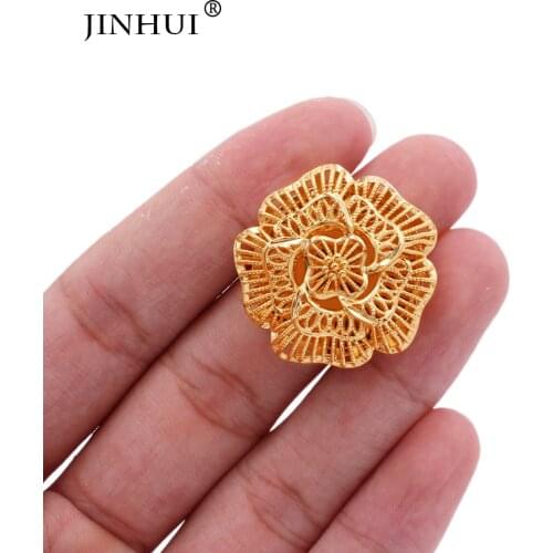 Ring 24K gold color wedding rings for women jewellery ring African Dubai Ethiopia cocktail party bride gifts ring resizable size