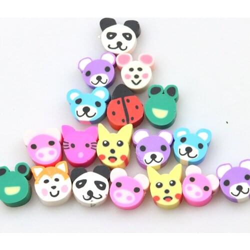 10MM 50pcs/LOT Animal Multi-color Clay Polymer Beads For Women For Jewelry Making DIY Bracelets Necklaces Jewelry Accessories
