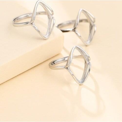 11*17.5mm 925 STERLING SILVER men women Semi Mount Bases Blanks base blank Pad ring Setting wedding jewelry findings diy A5862