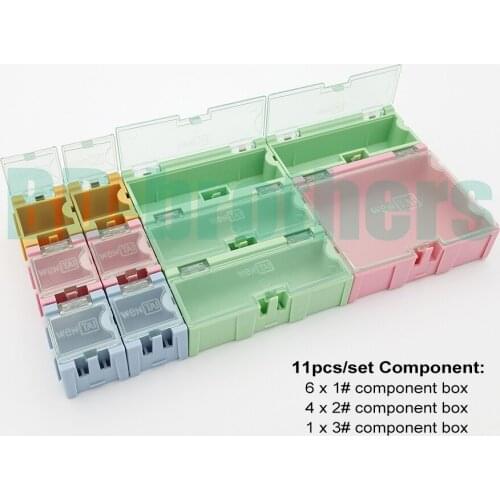 11pcs/set Component storage box IC Components Boxes SMT SMD Wen Tai (1# 2# 3#) Boxes Kit 50sets/lot