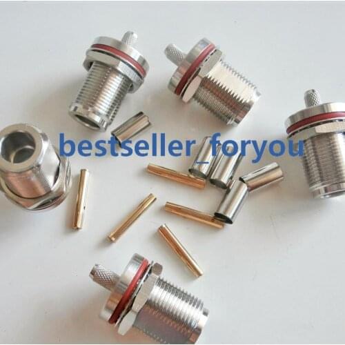 1x N Female Jack Nut Nut Bulkhead Nut Connector Crimp For RG58 RG142 KSR/LMR195 Cable