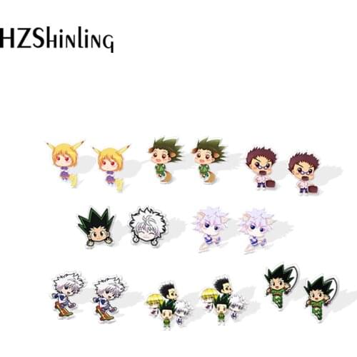 2020 New Hunter x Hunter Stud Earring Anime Gon Chloro Hisoka Acrylic Earrings Resin Epoxy Jewelry Earring