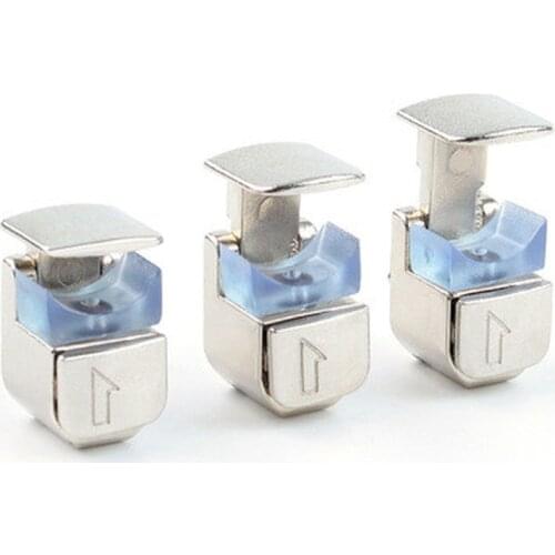 4Pcs Heavy Duty Glass Clips Zinc alloy Adjustable glass clamp for 3-8mm Thick Wall Mounted Shelf Bracket Support Holder Hardware