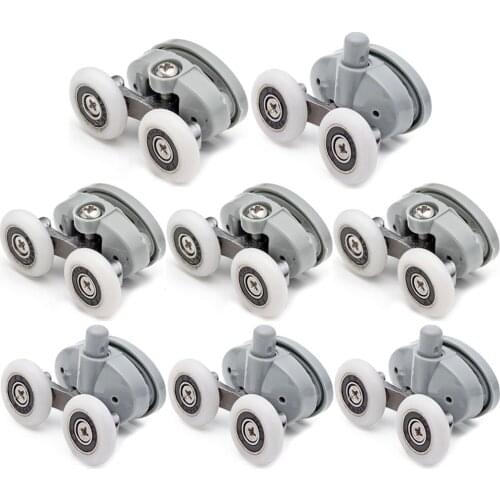 8x Twin Shower Glass Door Top / Bottom Rollers Runners Wheels Pulleys 23mm/25mm