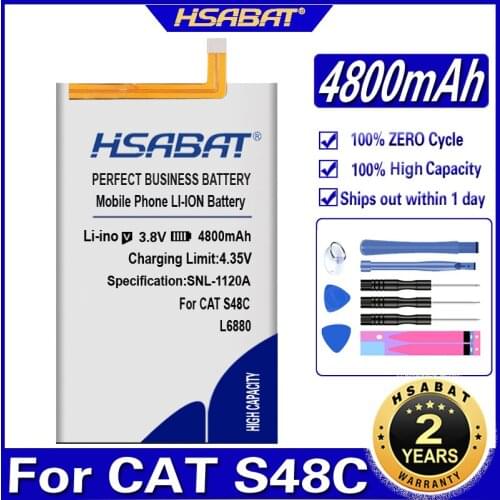HSABAT L6880 4800mAh Battery for Caterpillar CAT S48C Batteries