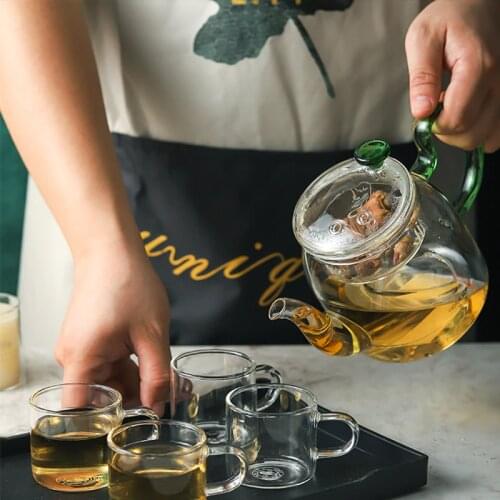 Large Capacity Glass Steaming Teapot High Borosilicate Glass Teapot Set Cup Tray Tea Suitable For Electric Ceramic Furnace Set