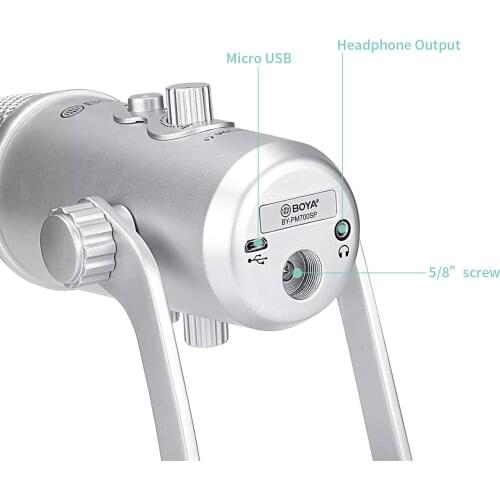 BOYA BY-PM700SP USB Condenser Microphone for iOS Android Windows Mac Computer Mics for Recording Broadcasting Padcasting