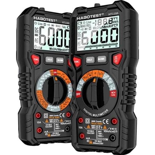 Digital multimeter Auto range NCV Ture RMS AC/DC 6000 counts Two-color screen Voltage Indicator light tester