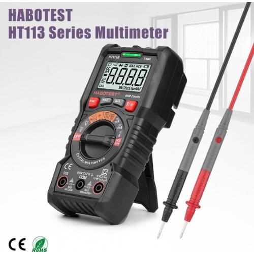 Digital Multimeter Professional True RMS 600V Voltage Meter Ammeter AC DC Ohm Hz Capacitance Diode Battery Tester HABOTEST