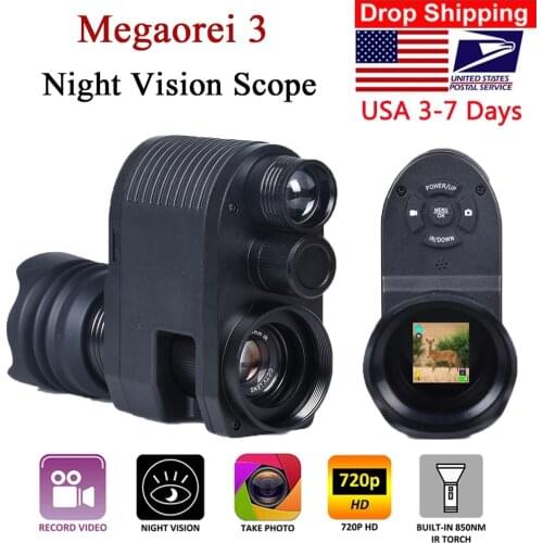 Megaorei3 Digital Night Vision Rifle Scope Optical Sight Tactical Hunting Night Vision Monocular Camera Can Take Photo and Video