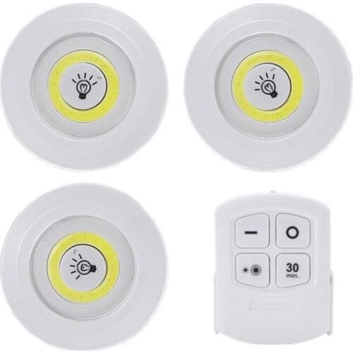 Kids Bedroom Baby Feeding Eye Protection Small Lamp Battery Power Round Night Light LED Stick-Anywhere Nightlight With Remote
