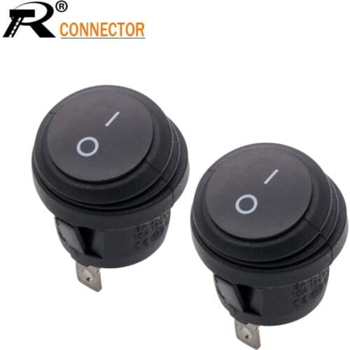 KCD1 Waterproof 20mm Diameter Round Rocker Switch 2/3pin 2Positions with Silver contact with light 10A/125V 6A/250V