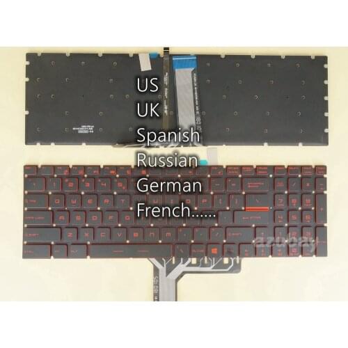 US UK SP Russian German French Keyboard For MSI GV62 GV72 GL63 GL73 7RC 7RD 7RE 8RC 8RD 8RE, GL62VR GL62MVR GL72VR 7RFX Backlit