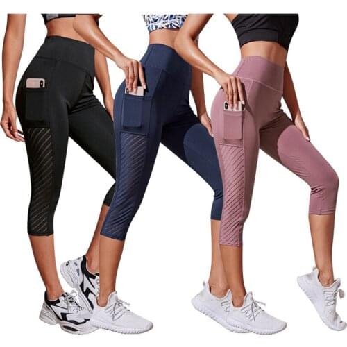 2021 New Women Yoga Pants Push Up Leggings Fitness Gym Leggins Jogging Running Mesh Leggins Seamless Pants Female high waist