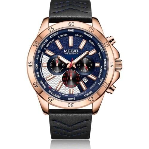 Erkek Kol Saati MEGIR Watch Men Fashion Sport Quartz Mens Watches Top Brand Luxury Military Watch Relogio Masculino Zegarek Mesk