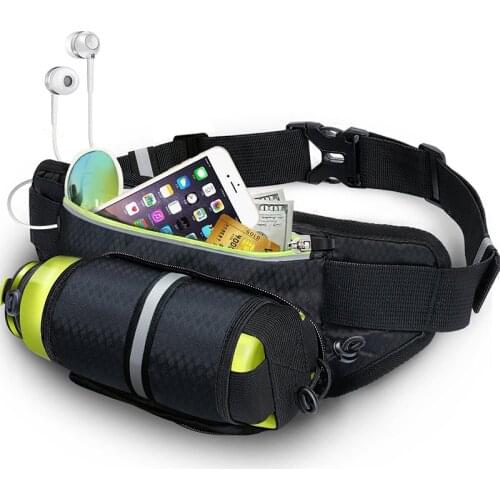 Men Women Waterproof Running Belt Waist Bags Multifunctional Bum Pouch Fanny Pack with Water Bottle Holder Sport Gym Fitness Bag