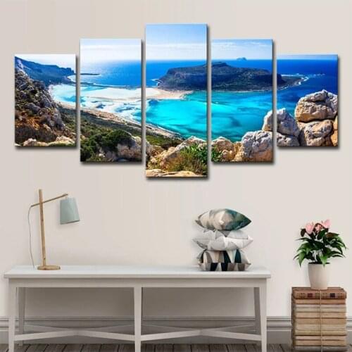 5Pcs 5D Diy Diamond Painting Full Square Diamond Embroidery Multi-Picture Seascape Beach Cross Stitch Mosaic Natural SceZP-3062