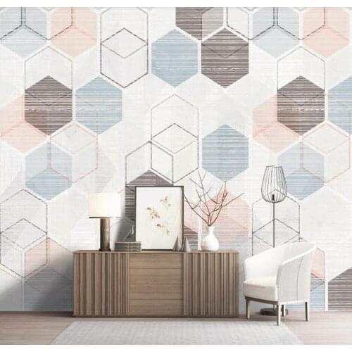 Custom mural wallpaper 3D Nordic style simple abstract line geometric TV background wall painting wallpaper decorative painting