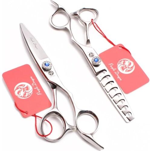 6" 440C Purple Dragon Blue Hairdressing Scissors Straight Shears Thinning Scissors Willow Blade Hair Scissors Dropshipping Z9022