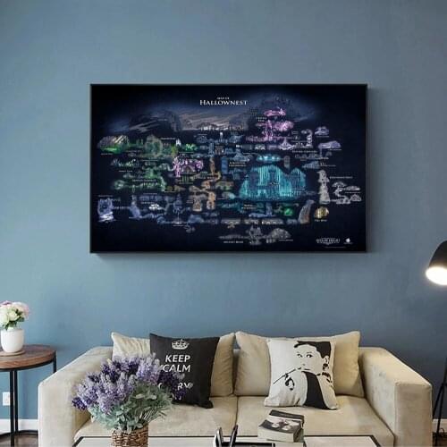 Hollow Knight Map Video Game Canvas Poster Home Wall Painting Decoration (No Frame)