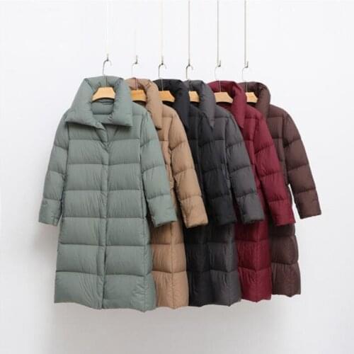 Imucci Women Bread Down Coat Turn Down Collar Thick Long Puffer Jacket Casual Long Sleeve Female Overcoats Ultra Light