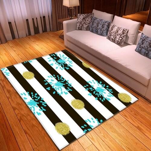 Modern Geometric Living Room Carpet 3D Flannel Children Rug Kids Room Large Carpet Home Bedroom Decoration Floor Bedside Mats