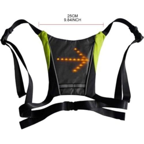 LED Bike Light USB Rechargeable Cycling Vest Direction Indicator Reflective Bag 27RD