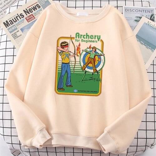 Archery for Beginners Funny Graphic Male Sweatshirt Death Demon Horror Grim Reaper Pullovers Fashion Casual Vintage Tops