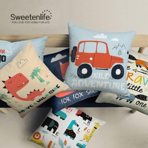 Sweetenlife Cute Cartoon Animal Sofa Cushion Covers Custom Made 45x45cm Decorative Pillows Kids gift Cushions Home Decor Pillow