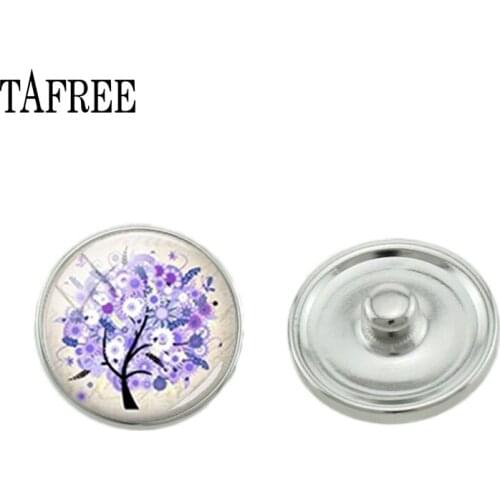 TAFREE Tree Of Life Art Pictures 10/16/18mm Round Cabochon Beads Snap Button Metal Art Jewelry Findings NS88