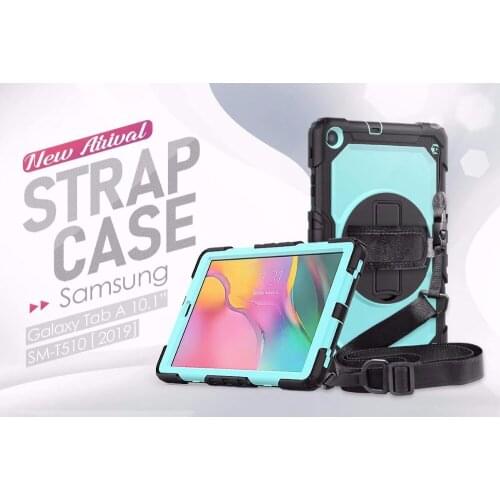 360 Rotate Degrees Shockproof Stand Case for Samsung Galaxy Tab A 10.1 2019 T510 T515 SM-T515 Cover Heavy Duty Silicone PC Funda
