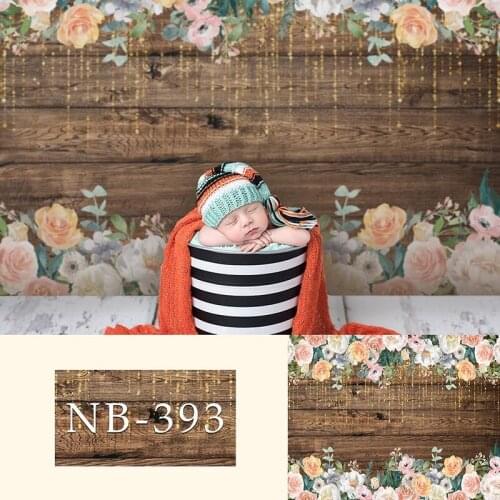 Flower wood wall newborn baby shower backdrop for photography fabric studio floral vinyl floor background for photo booth studio