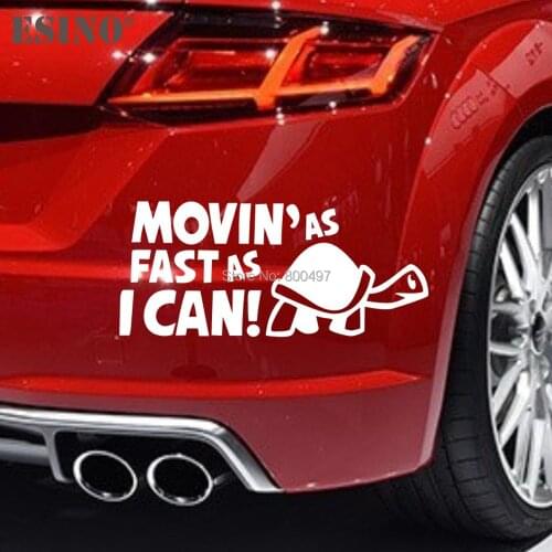 Funny Moving As Fast As I Can Reflective Creative Auto Decal Cartoon Car Sticker Bumper Body Decal Creative Pattern Vinyl