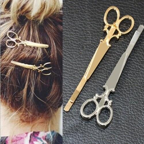 Hair Clips Barrettes Headwear Chic Scissors Shape Hairdressing Clips Clamp Salon Hairpins Hair Accessories DIY Hair Styling Tool