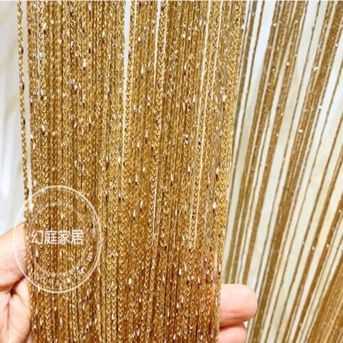 1pcs Punch-free Korean Version Silver Thread Curtain Encryption Partition Bedroom Wedding Screen Decorative Tassel Curtain F8388