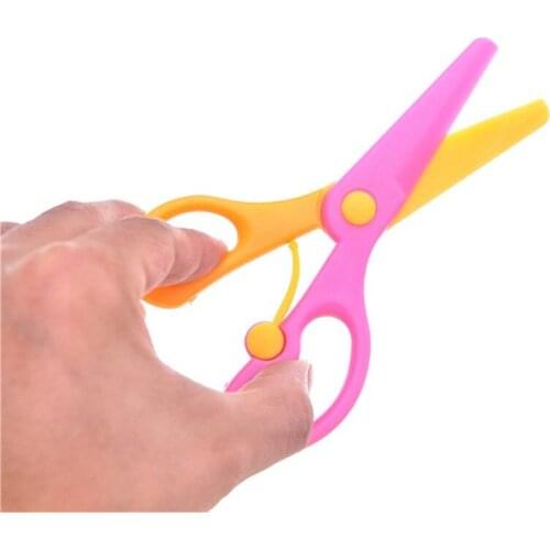 137mm Mini Safety Plastic Scissors Student Kids Stationery Store Kindergarten School Home Supplies DIY Cutting Paper Crafts Tool