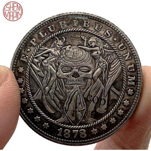 1878 Pray Sincerely Hobo Nickel Copy Coin Morgan Dollar Copper Coins Collectibles Challenge Coin