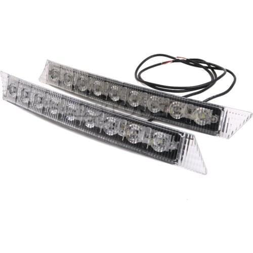 2 x 9 LED Car DRL Driving Daytime Running Lamp White &Amber Turn Signal Light Dropshipping