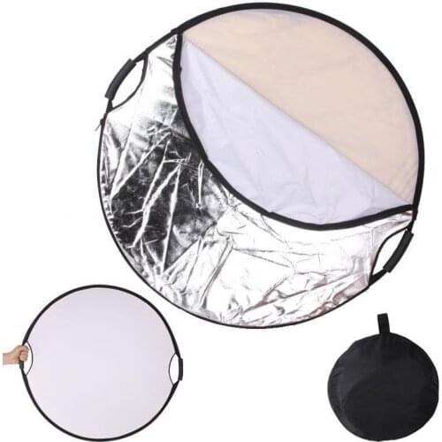 5 in 1 110cm 43" Portable Foldable Studio Photo Collapsible Multi-Disc Light Photographic Lighting Reflector with Carrying Bag