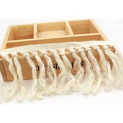 5 yards white cotton thread 11 cm cream-colored knotted cotton thread fringe lace ethnic costume wedding handmade accessories