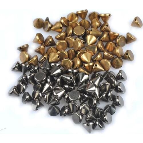 50Pcs Black/Bronze Acrylic Rivet Spikes For Clothes Sew On For DIY Crafts Bags Dress Studs Nai Rock Punk Riveting Garments C1895