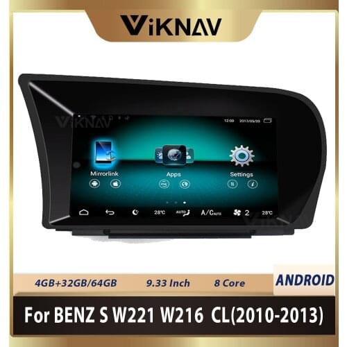 Android 9.0 Car Radio Player GPS Navigation For-Benz S W221 W216 CL 2010 2012 2013 Carplay Auto Multimedia Vedio