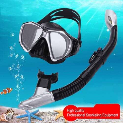 THENICE Snorkel Set Anti Fog Scuba Diving Mask Glasses Equipment Full Dry Snorkeling Swimming Training Underwater Mask Women men